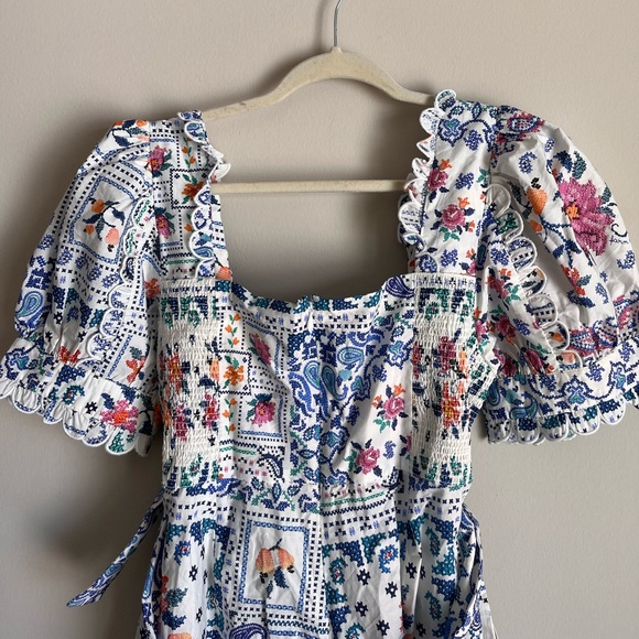 Farm Rio NWT Women's Romantic Bandanas Off-White Romper Size XL - Picture 6 of 14